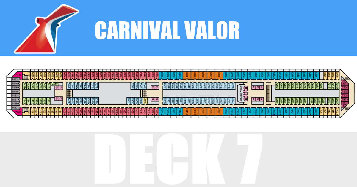 Carnival Valor Deck 7 Activities & Deck Plan Layout